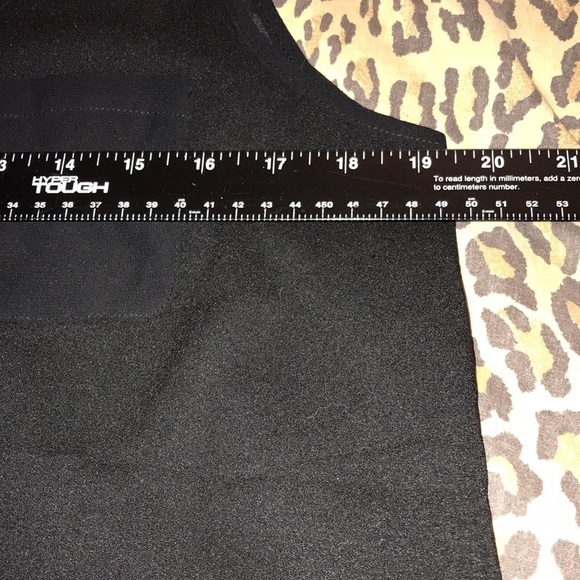 Black  large semi sheer front solid black sleeveless button down top - Picture 4 of 13